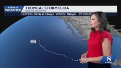 Tropical moisture from Elida moves in Sunday-Tuesday