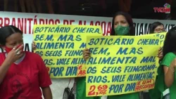 Comerciários realizam manifestação no calçadão do centro de Maceió