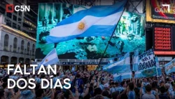 THOUSANDS of ARGENTINIANS descend on NEW YORK for the WORLD CUP final