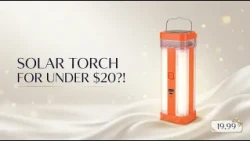 Livmore Orange LED Solar and USB Rechargeable Torch