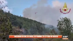 Wildfire in Susa Valley, 25 hectares of forest in flames