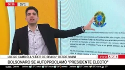 📢BOLSONARO SE AUTOPROCLAMÓ "PRESIDENTE ELECTO" Y LUEGO LO CAMBIÓ POR "LÍDER DE BRASIL"