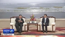 Wang Huning accompanies the DPRK supreme leader on a visit to a border city