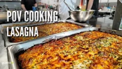 POV Cooking Lunch for a Production Crew | Lasagna