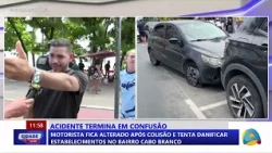 City in Action: Driver becomes aggressive after collision and tries to damage business in Cabo Br...