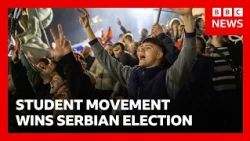 Joy and disbelief on Serbian streets as Vučić concedes election defeat | BBC News