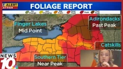 How could the weather impact the vibrancy of peak foliage in Western New York?