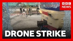 Russian drone attack on Ukrainian train station kills at least 14 | BBC News