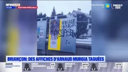 BRIANÇON : DES AFFICHES D'ARNAUD MURGIA TAGUÉES