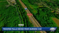 NH State Trooper pulls driver from burning car