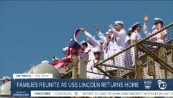USS Abraham Lincoln returns to port in San Diego, naval officials speak on deployment