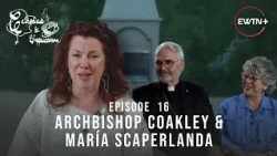 Archbishop Coakley & María Scaperlanda with Siobhan Fallon Hogan | Catholics and Cappuccinos 16