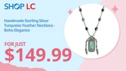 D'Joy Turquoise White Buffalo Feather Necklace Sterling Silver 18"