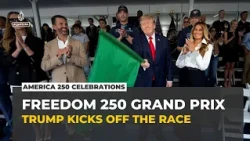Trump kicks off IndyCar's Freedom 250 Grand Prix race in Washington, DC