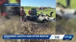 Lakota man honored for rescuing teens from fiery crash