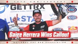 Gaige Herrera wins the GETTRX Pro Stock Motorcycle All-Star Callout