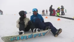 Reporter on a snowboard for the first time | filstalwelle
