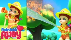 Firefighter Rescue! Saving Nari from the Fire! | Rainbow Ruby - WildBrain | Full Episodes for Kids