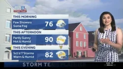 Hot & humid today, storm chance late