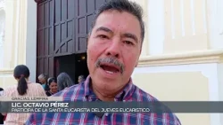 El Lic. Octavio Pérez, feligrés católico sobre ir a los templos durante los jueves eucarísticos.