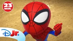 SPIDEY: Caos en la montaña del Hombre de Arena / Problemas de pez globo 🕷️ | @DisneyJuniorES