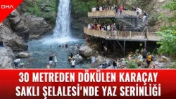 Summer freshness at the 30-meter-high Karacay Hidden Waterfall