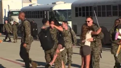 Marines welcomed home with open arms & plenty of love after deployment with Lincoln Strike Group