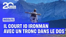 He runs 10 IRONMANs in 30 days with a TREE TRUNK on his BACK