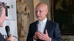 Conversations on the sidelines of the 2026 Prayer for Peace, on camera: host and Cathedral Rector...