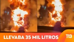 Fuel truck catches fire on highway