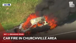 SKY 11 raw video: Car fire in Churchville