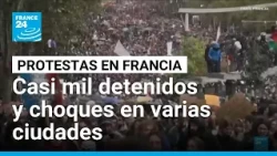 Marchas masivas en Francia bajo fuerte seguridad: casi mil detenidos y choques en varias ciudades