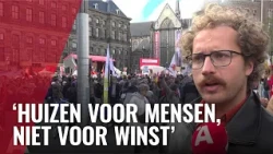 Honderden mensen protesteren in Amsterdam voor betaalbare huur