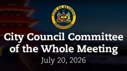 City Council Committee of the Whole Meeting 7/20/26 | City of Reading, PA