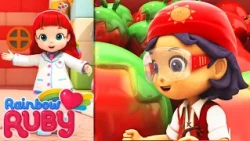 Strawberry Ice Cream Science Challenge! | Rainbow Ruby - WildBrain | Full Episodes for Kids