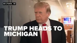 President Donald Trump speaks to reporters ahead of Michigan visit to defend economic policies