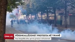 PËRSHKALLËZOHET PROTESTA NË TIRANË/ Gaz lotsjellës dhe ujë me presion në bulevard