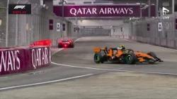 Piloții McLaren, accident în ultimul tur al cursei de sprint din Singapore