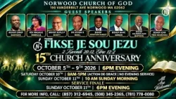 Bishop Jean J. Luma  25 ans de ministère et le 15ème anniversaire de l' Eglise de Dieu de Norwood