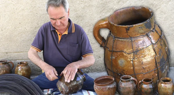 Alambrado de pucheros de barro para reforzar roturas y grietas de su superficie y darle resistencia