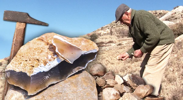 Sílex o pedernal. Búsqueda de esta roca milenaria en el campo y su uso para fabricar trillos
