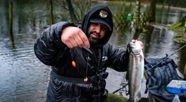 Forellen im Regen
