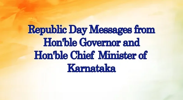 Republic Day Messages By Hon'ble Governor And Hon'ble Chief Minister Of Karnataka