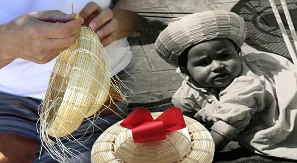 "Chichoneras" o gorras de paja para proteger la cabeza de los bebés. Así es su confección artesanal