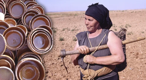 Olegaria, la maestra alfarera. Recogida de tierra y cocción de piezas en horno de leña
