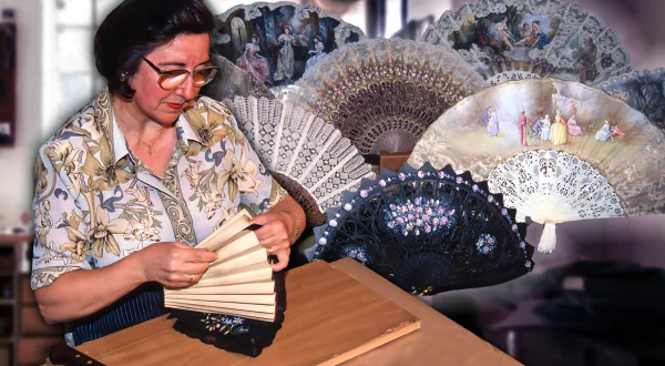 Abanicos plegables hechos a mano. Fabricación artesanal en un taller de 1997 paso a paso