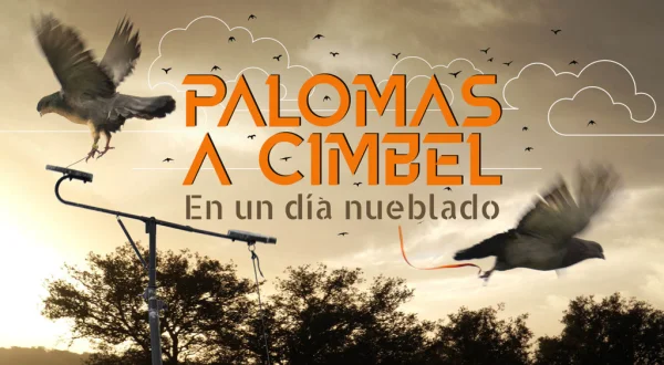 Palomas a cimbel en un día nublado