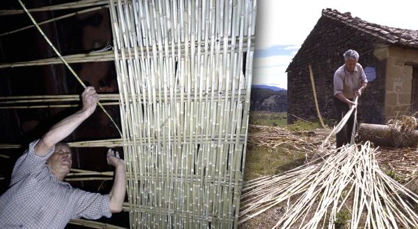 Techo artesanal con cañas y yeso conocido como "cielo raso". Construcción en 1990 de este complejo entramado