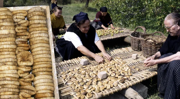 Los higos secos. Secado tradicional y encajonado manual de este alimento