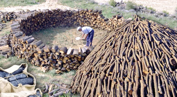 El carbonero. Transformación tradicional de 10.000 kg de leña en carbón vegetal en plena naturaleza